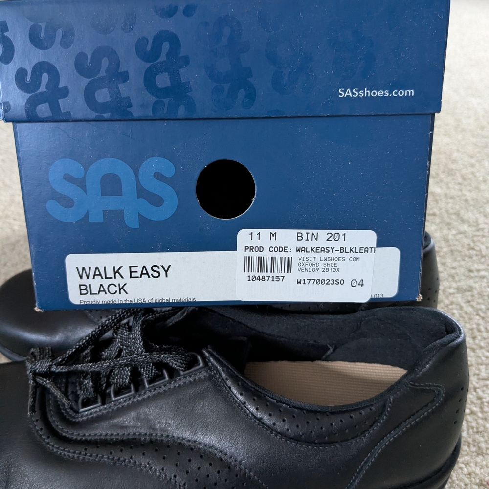 SAS Men's Walk Easy Black Shoes